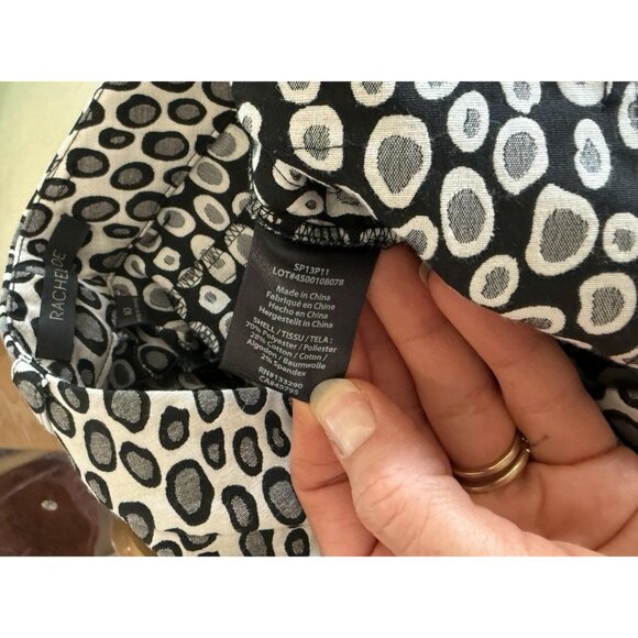 Rachel Zoe Pants Suit Blazer Top Shirt Set 8 10 Gray Black Polka Dot Trouser - Picture 7 of 7